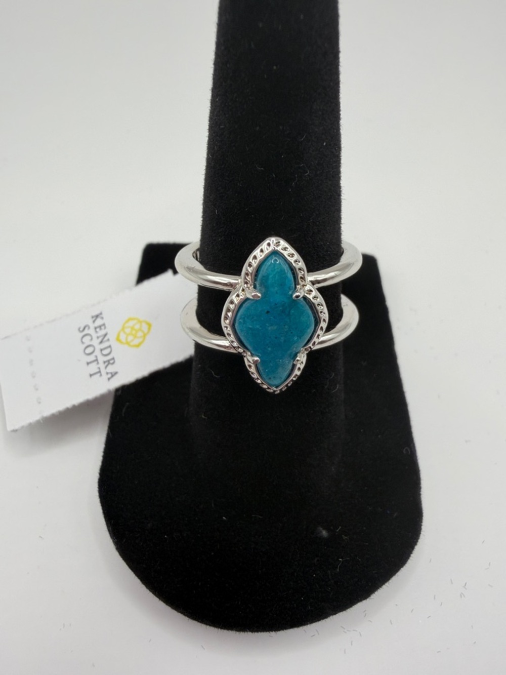Kendra Scott Abbie Double Band Teal Stone Ring